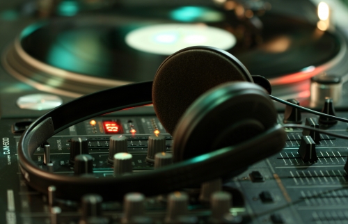 professional audio headphones and controls